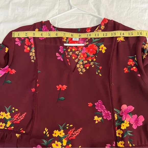 Old navy, dress floral shift burgundy,  M Tall. - Picture 11 of 15